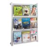 Safco Luxe Magazine Rack, 9 Compartments, 31.75w x 5d x 41h, Clear/Silver 4134SL